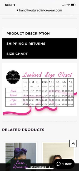 Kandi Kouture Size Chart