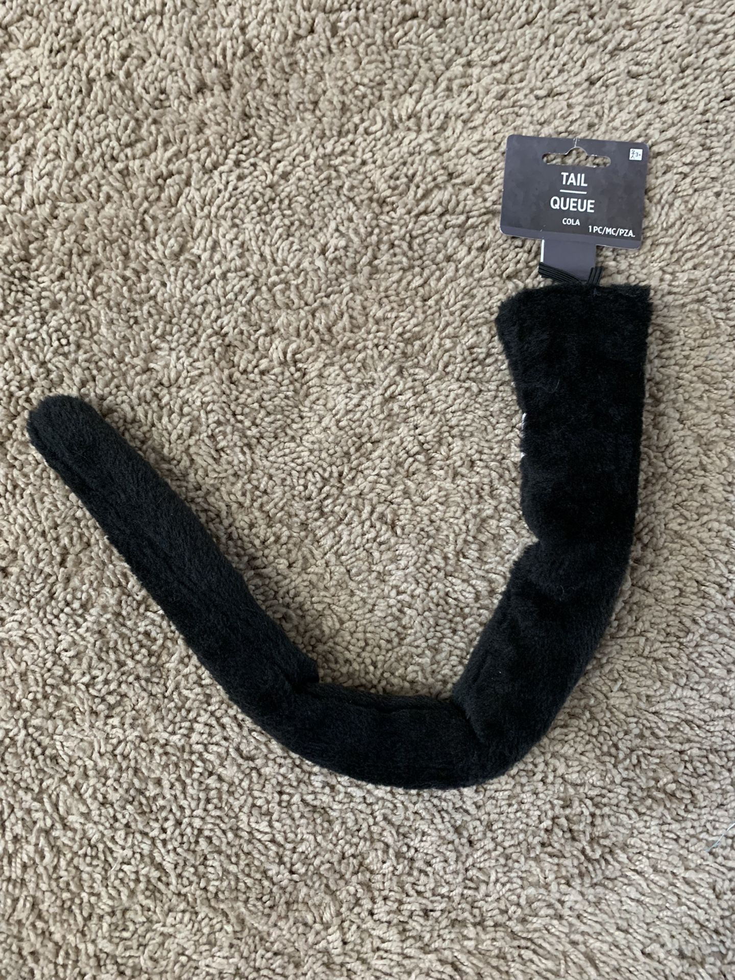 Furry Black Cat Tail Halloween Costume