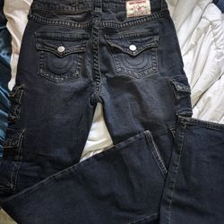 New True Religion Womans  28 Cargo Jeans