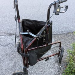 Three-Wheel Walker. Collapsible With Accessory Bag