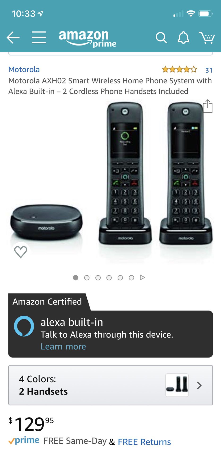 Motorola Alexa Built In Cordless Phones