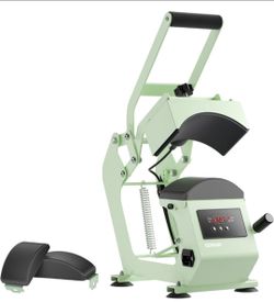 Hat Press Heat Machine for Caps with 2 Platens, Precise Temp&Timer Control, Hat Heat Press with Timer Auto Starter, Sublimation Hat Press for Trucker