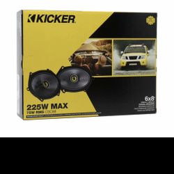 KICKER CSC68 6x8in 75W RMS Coaxial Car Speakers Model 46CSC684
