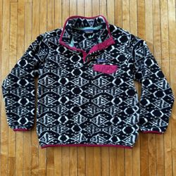 VTG Patagonia Synchilla Ikat Big Fish Snap T Fleece Woman’s Pullover Sz. M