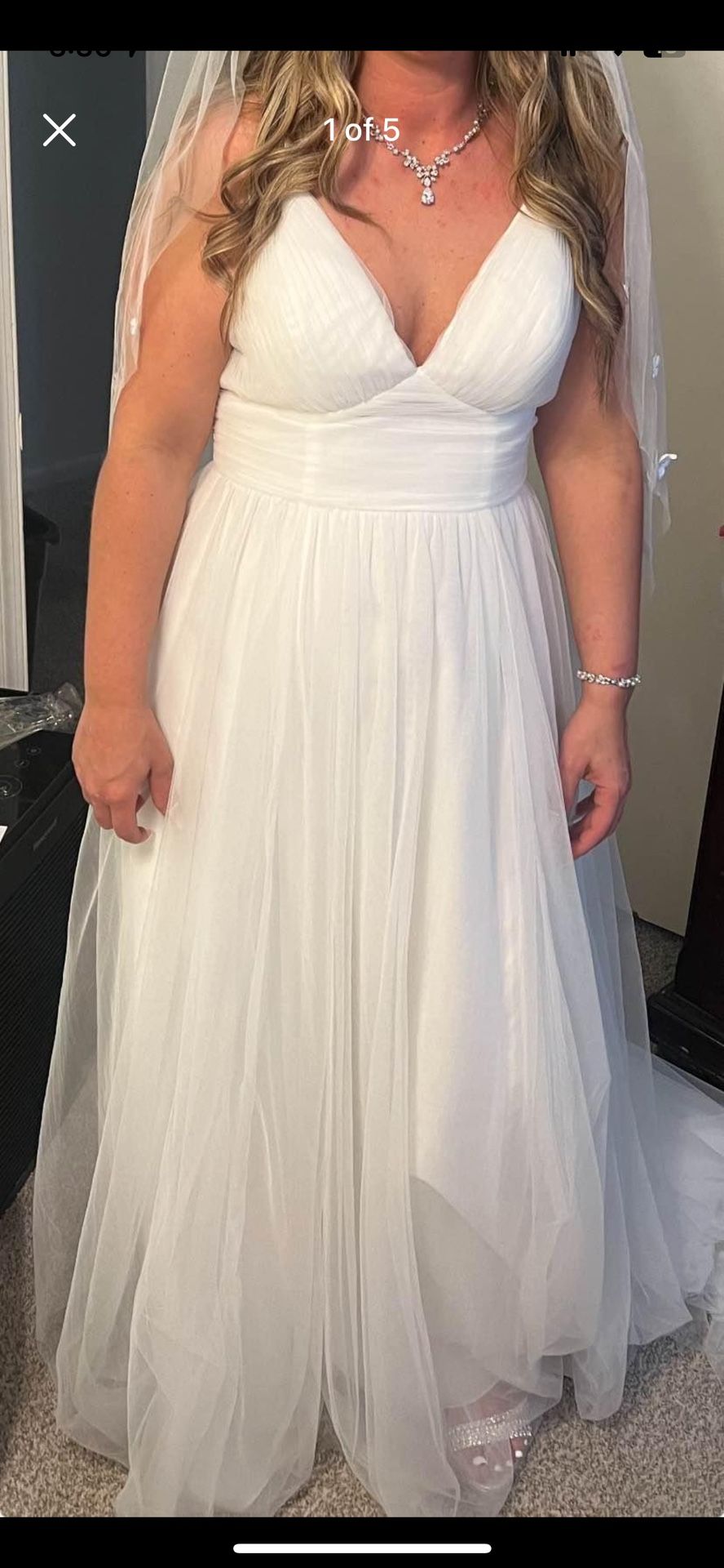 Size 12 Soft White Wedding Dress Never Cut