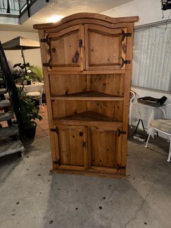 Antique Solid Wood Corner Cabinet