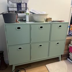 Sage Green 6-Door Locker Style Cabinet