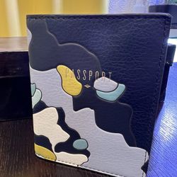 Fossil Leather Passport Holder Gray/multicolored