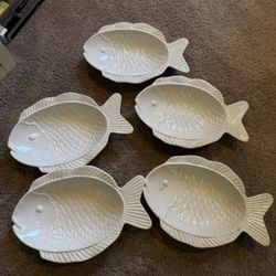  Fish shaped Mame-Zara dipping bowls, set of 5