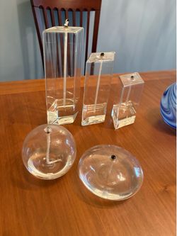 Oil Lamps - 5 clear with wicks. 3 colored without wicks. Fun for outdoor entertaining.