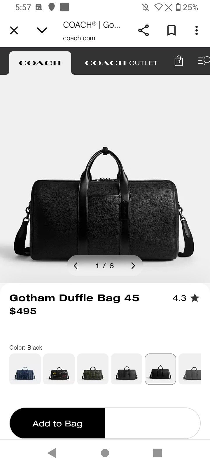 Coach Gotham Duffle Bag
