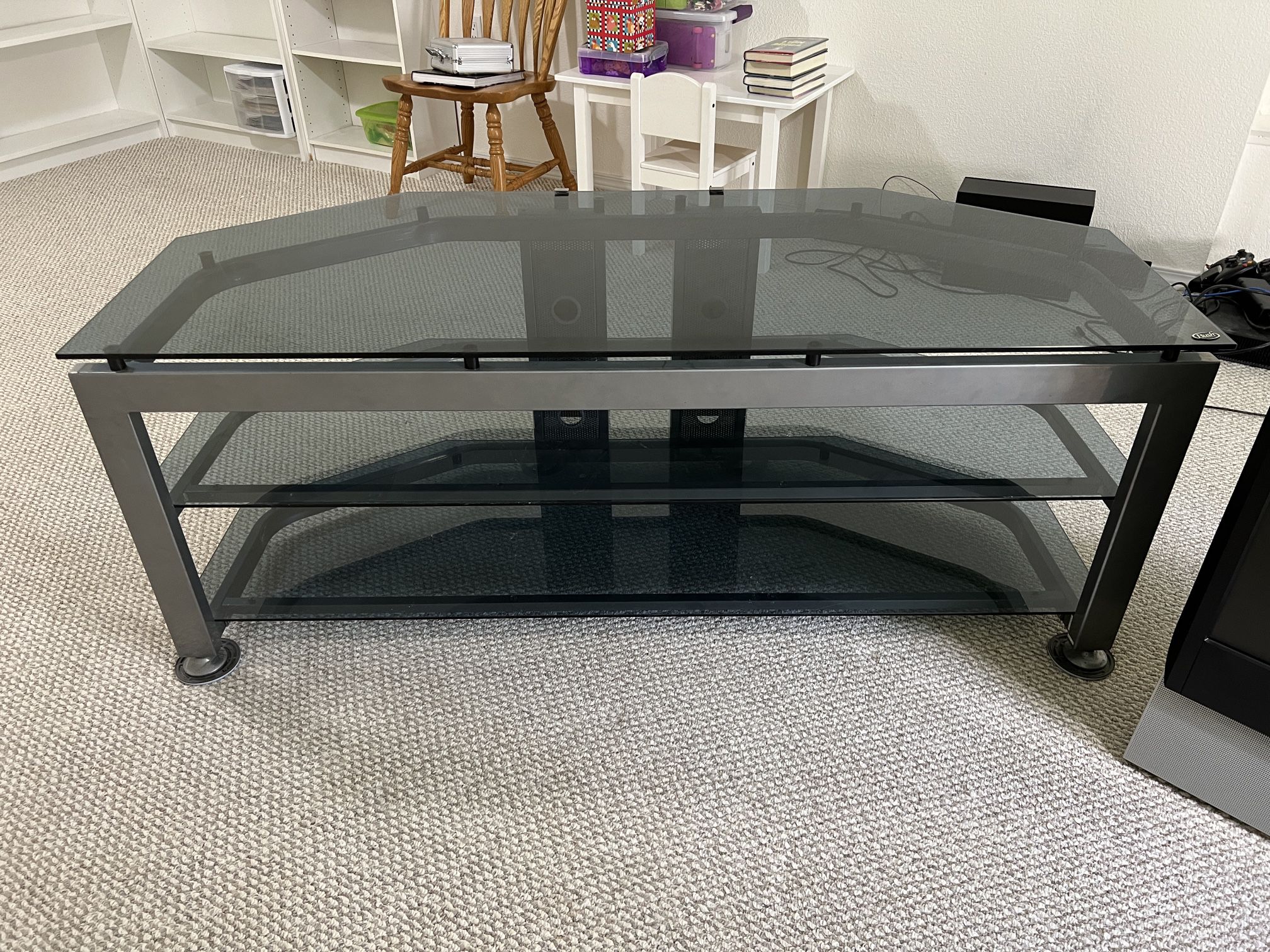 FREE Glass TV Stand Entertainment Center