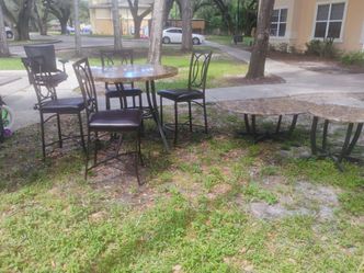 Bar stool table and chairs marble top great condition seats are perfect $70 for the set delivery available