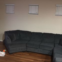 Dark Grey L Shaped Couch 