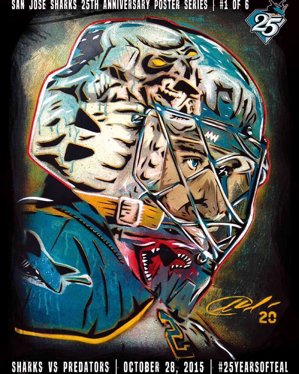 San Jose Sharks 25th Anniversary Poster Series 1–6