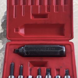 Eight Piece 3/8" Drive Impact Driver Set Standard Bit Socket & Driver 208EPIT