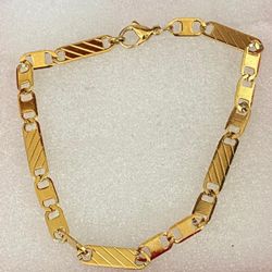 Manilla Hombre Laminado Eslabón Calado Joyería Antigua 