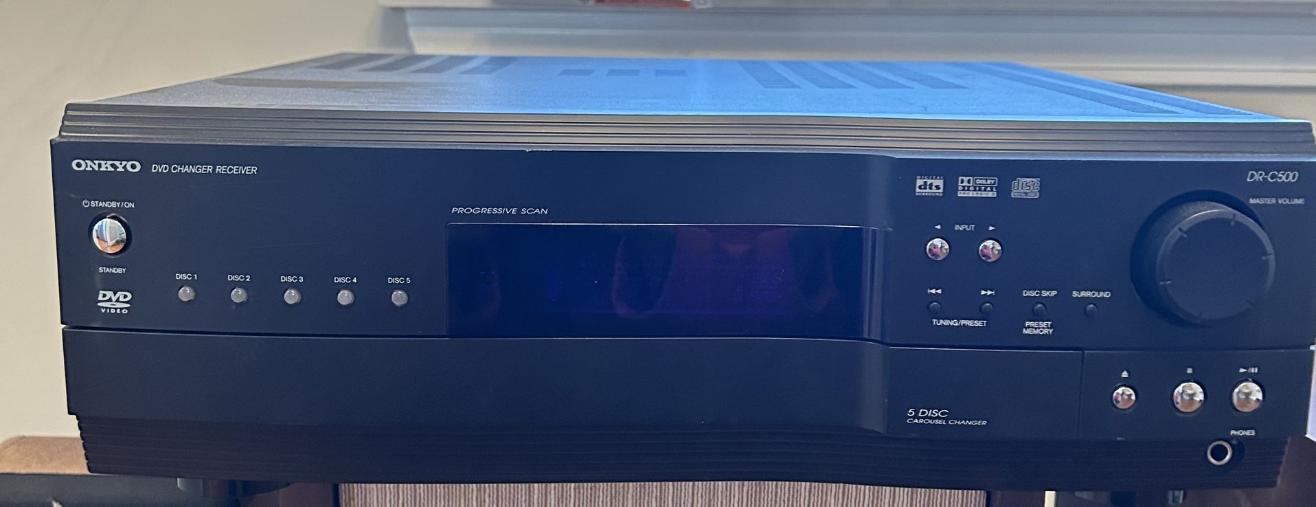 Onkyo DR-C500 A/V receiver with built-in DVD/CD changer.