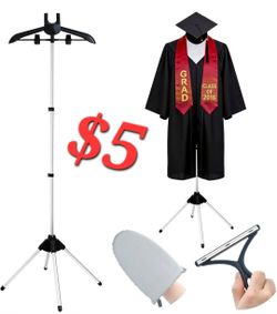 Foldable Clothes Steamer Stand with Adjustable Height & Ironing Gloves – Universal Garment Steamer Rack Compatible with Most Steamers, Portable Hangin