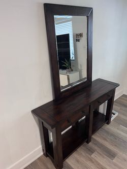 entryway table with mirror