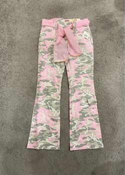 Girls Bongo Pink Camo Pants w/pink Belt size 12 NWT