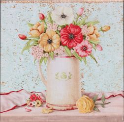 Bouquet flowers print on canvas still life floral painting