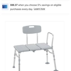 Drive medical white online plastic freestanding transfer bench