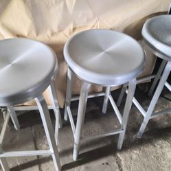 3 Aluminum  Stools 