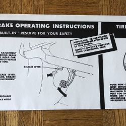 Chevrolet Sun Visor Instruction Sleeve