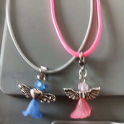 2 Dancing Angel Necklaces 