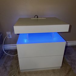 LED nightstand, changes color!!
