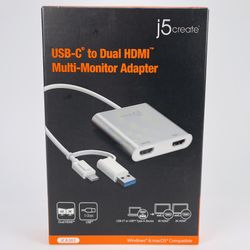 j5create USB-C To Dual HDMI Multi Monitor Adapter (JCA365)