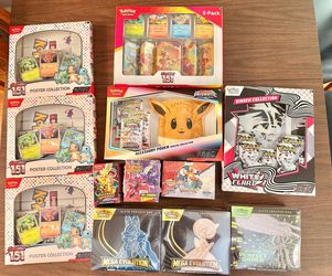 Pokemon cards, etbs, poster collection booster bundles, and more