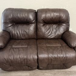 Brown leather: Electric Recliner Love seat