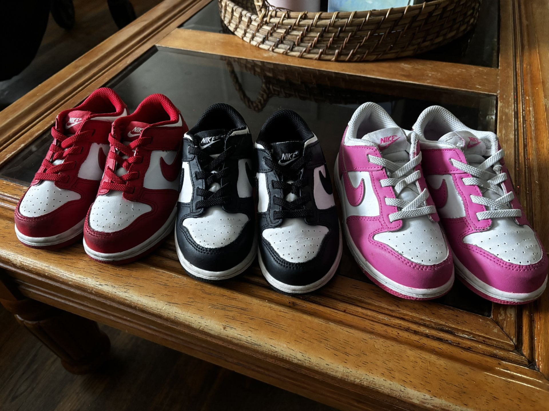 Dunks Black & Red Size 8.5 & Pink Size 9.5 Kids