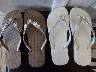 $15  Blinged Ladies Flip Flops