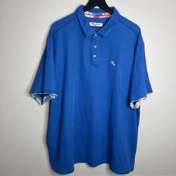 Tommy Bahama Fiesta Fronds Five O’Clock IslandZone Polo Shirt Mens XXLB Blue Big & Tall