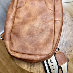 Brown Leather Sling Bag / Crossbody