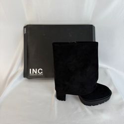 I.N.C. International Concepts Womens Acelina Cuff Dress Booties Black Micro 