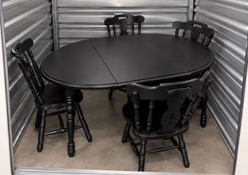 Black Oval Dining Table with 6 Chairs