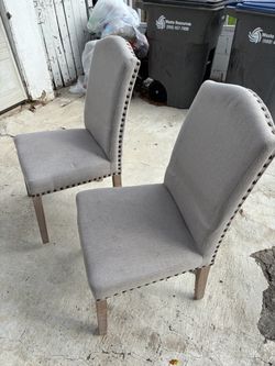 Two gray chairs