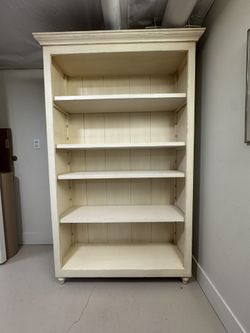 Solid Wood Bookshelf w/4 Adjustable Shelves
