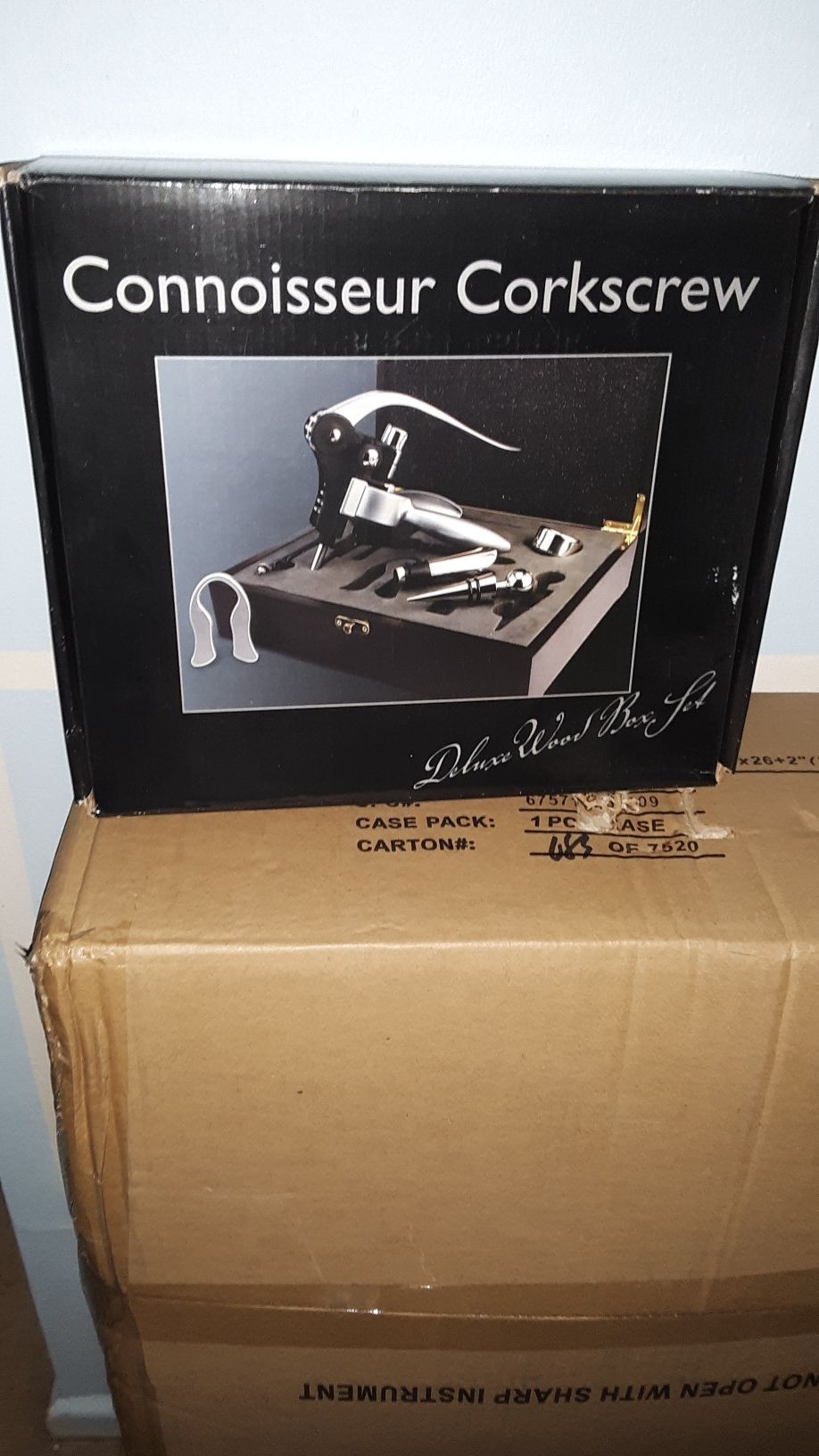 Wooden Box Set Corkscrew