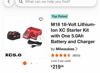 Milwaukee M18 XC5.0 Battery and Charger Starter Kit