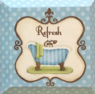 Bath Canvas Wall Art Set 9” X 9”
