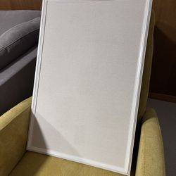 Pin board Framed Fabric White Neutral Beige 