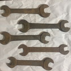Vintage Mechanic's Wrench Lot (5) Wrench Lot Bulky Wrenches