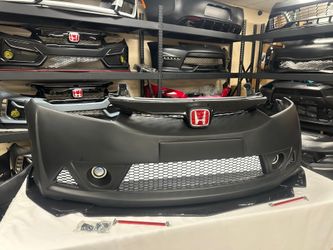 Fits 06-11 Honda Civic Mugen RR Style Front Bumper Lip + Front Bumper Unpainted PP