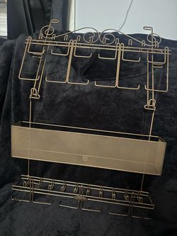 Longstem Gold Metal Wire Jewelry Organizer Wall Rack