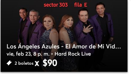 Concert ANGELES AZULES $70 LAS DOS